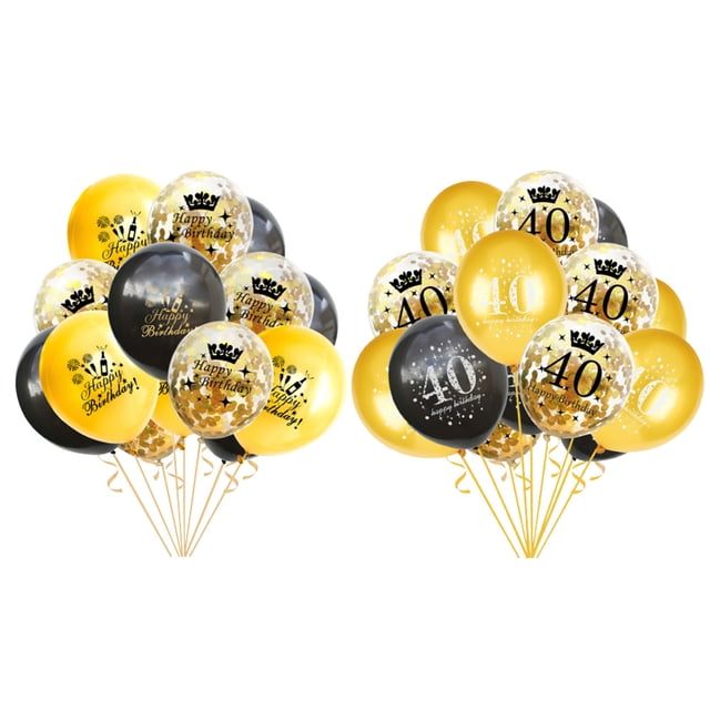 Globos dorados y negros para mujeres y hombres, decoración de fiesta de feliz cumpleaños para aniversario, suministros para interiores y exteriores