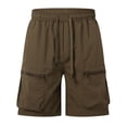 thumbnail image 1 of toraway Men's Summer Solid Color Simple Loose Cargo Shorts Five Quarter Casual Sweatpants XL, 1 of 3
