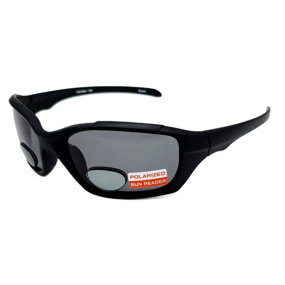 KnotMaster Columbia Black Polarized Bifocal Fishing Sunglasses Readers Unisex Sports w/ 2.50 Gray Lenses