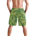thumbnail image 3 of Dailycode Men's Quick Dry Swim Trunks Beach Shorts Casual Summer Board Shorts with Pockets, Vibrant Palm Leaves, 3 of 8
