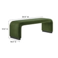 thumbnail image 2 of Modway Koda Performance Banc Long en Velours Cascade Noir Vert Mousse, 2 of 9