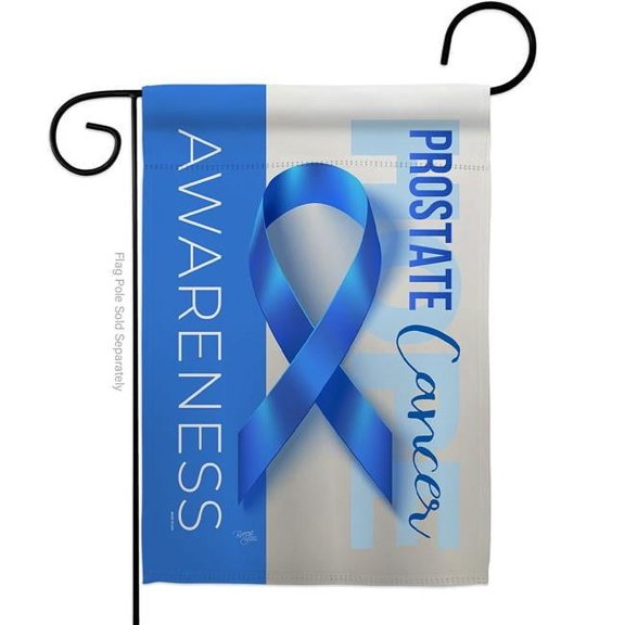 Breeze Decor G165211-BO 13 x 18.5 in. Prostate Cancer Awareness Garden Flag with Support Double-Sided Decorative Vertical Flags House Decoration Banner Yard Gift