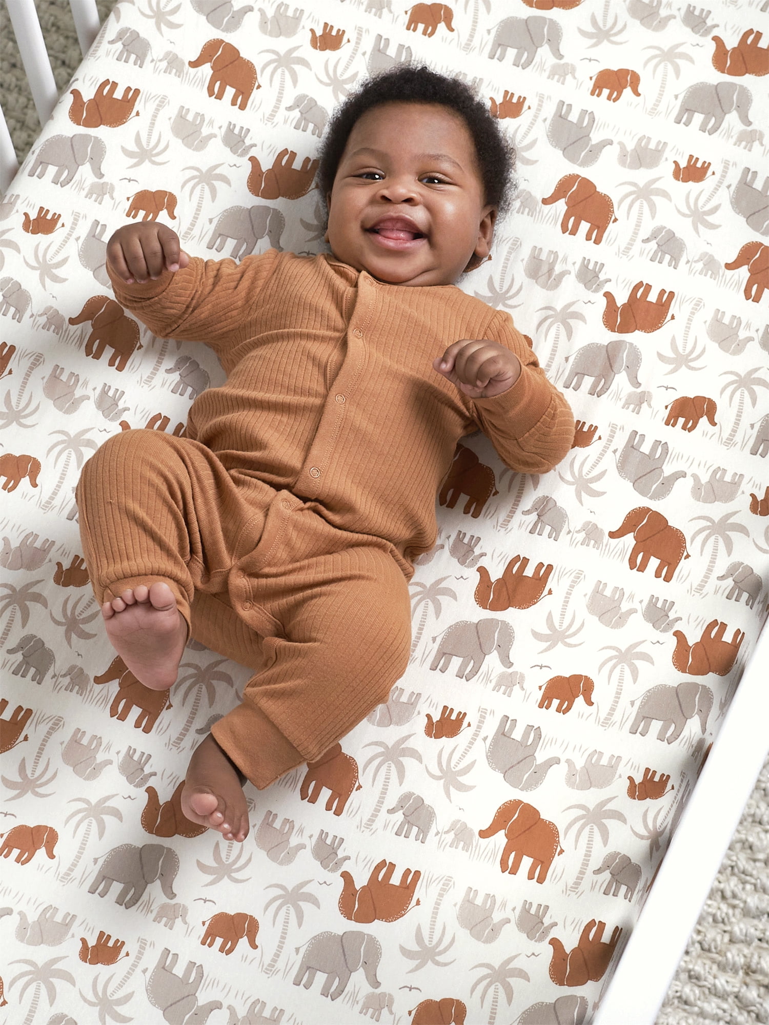 Modern Moments by Gerber Baby & Toddler Boy Ultra Soft Fitted Crib Sheet, Beige Safari