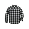 thumbnail image 4 of COEVALS CLUB Men's Sherpa Lined Flannel Long Sleeve Snap Shirts Quilted Jacket (Black White/Medium 7#), 4 of 7