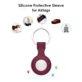 thumbnail image 4 of Funda de llavero de silicona con localizador de fundas para Apple Airtags Tracker Wine Red Red, 4 of 9