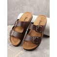 thumbnail image 2 of Minimalist Double Buckle Strap Flat Sandals, 2 of 4