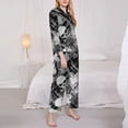 thumbnail image 3 of Lsque Seamless Pattern With Skulls Pattern Long Sleeve Pajama Set for Women - Soft 2-Piece Sleepwear and Loungewear Set with Pockets, Comfy Nightwear-Medium, 3 of 7