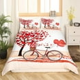 thumbnail image 2 of Yibo Valentines Day Rose Floral Duvet Cover - Premium Polyester Duvet Cover with Zipper Closure, 3 Piece Set, Includes 1 Duvet Cover and 2 Pillow Cases, No Comforter, 2 of 7