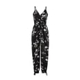 thumbnail image 4 of Gaecuw Jumpsuit for Women 2023 Sleeveless Cold Shoulder Overall with Pockets V Neck Band Collar Floral Printed Onesie Strappy One Piece Outfits Boho Adjustable Long Pants Wide Leg Summer Romper, 4 of 4