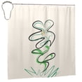thumbnail image 2 of YFYANG Waterproof Bathroom Shower Curtain, Beige Abstract Line Flowers Shower Curtain Set with Hooks, Home Bathroom Tub Decor - 72 "x72", Iron Hooks, 2 of 6