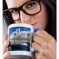 thumbnail image 2 of 3drose, Italy, Apulia,bari, Molfetta. Waterfront with Rowboats in Foreground., 15oz Two-tone Blue Mug, 2 of 6