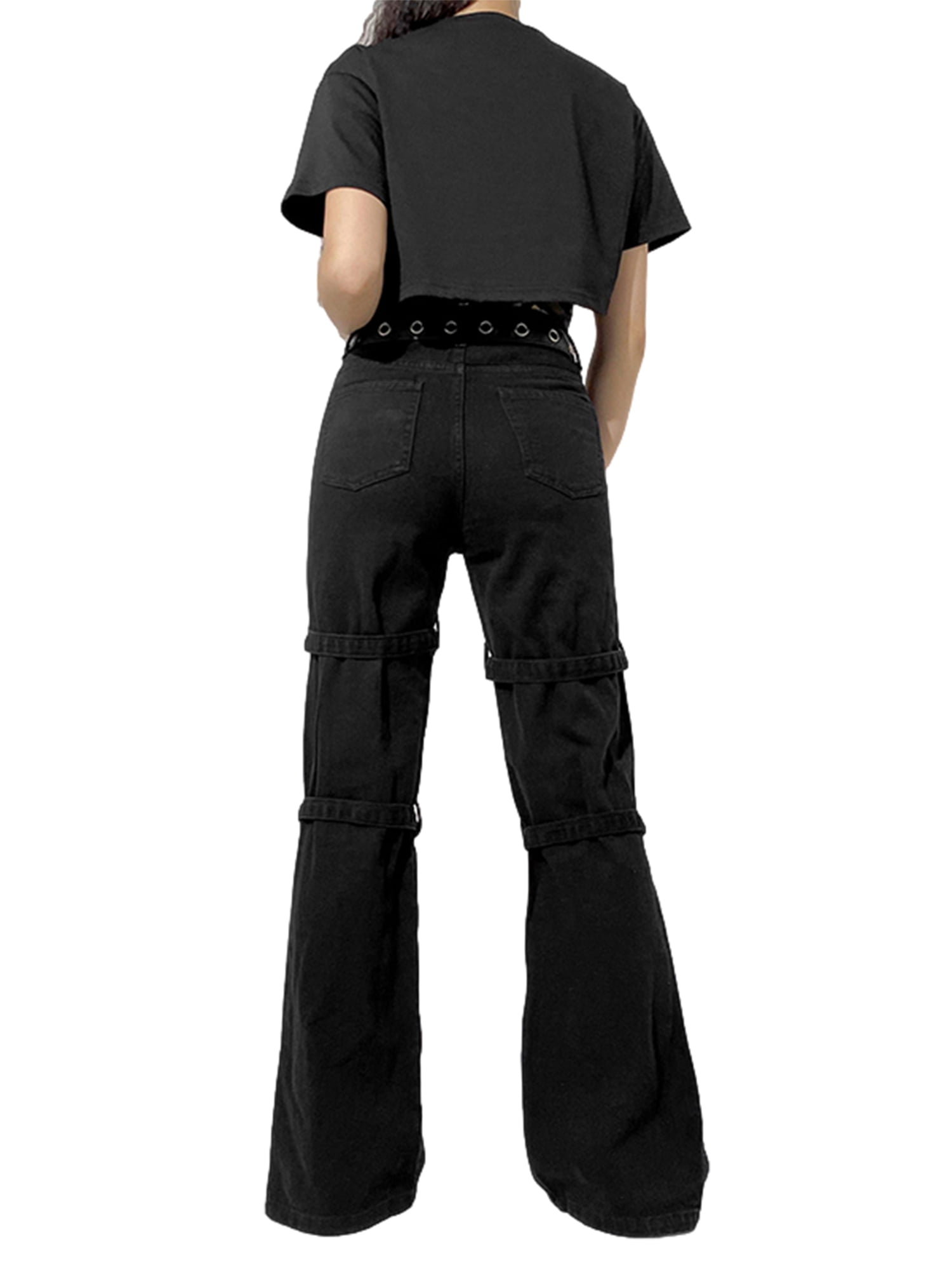  Vintage Flare Jeans for Women Low Waist Oversized Denim  Trousers Aesthetic Gothic Cargo Pants (Black, Small) : Clothing, Shoes &  Jewelry