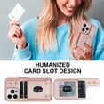 thumbnail image 3 of For IPhone 15 Pro Case  Premium PU Leather Wristband Holder With Multiple-Card Slots, Flip Wallet Phone Case With Detachable Crossbody,Rose gold,For iPhone 15 Pro, 3 of 7