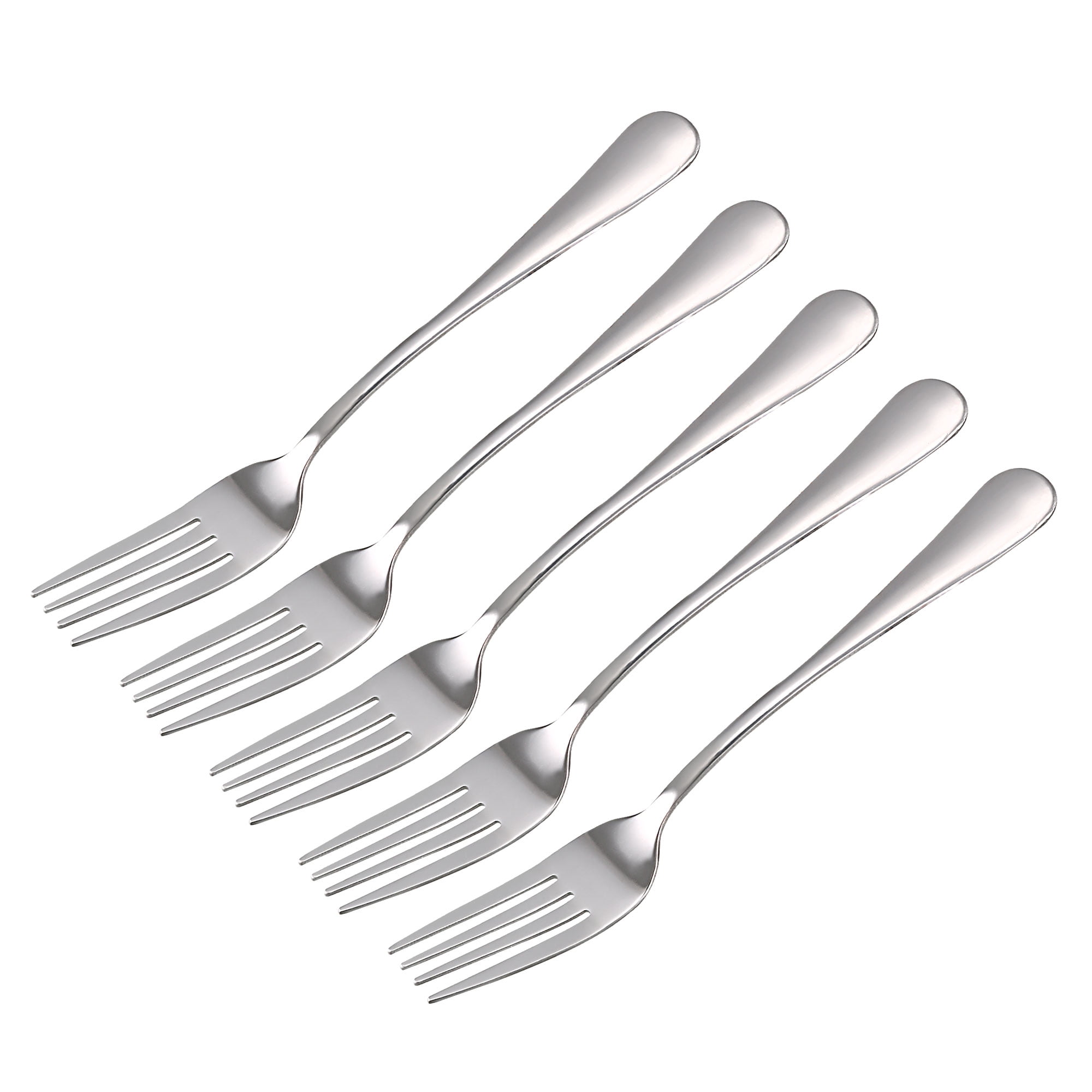 Uxcell Utensil Stainless Steel Vegetable Dessert Fork 16cm Long 5 Pack