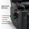 thumbnail image 5 of MCombo Oversized Lay Flat Power Lift Recliner with 27.2'' Wide Seat for Bariatric Elderly, Infinite Position, Faux Leather(Medium-Wide, Black), 5 of 10