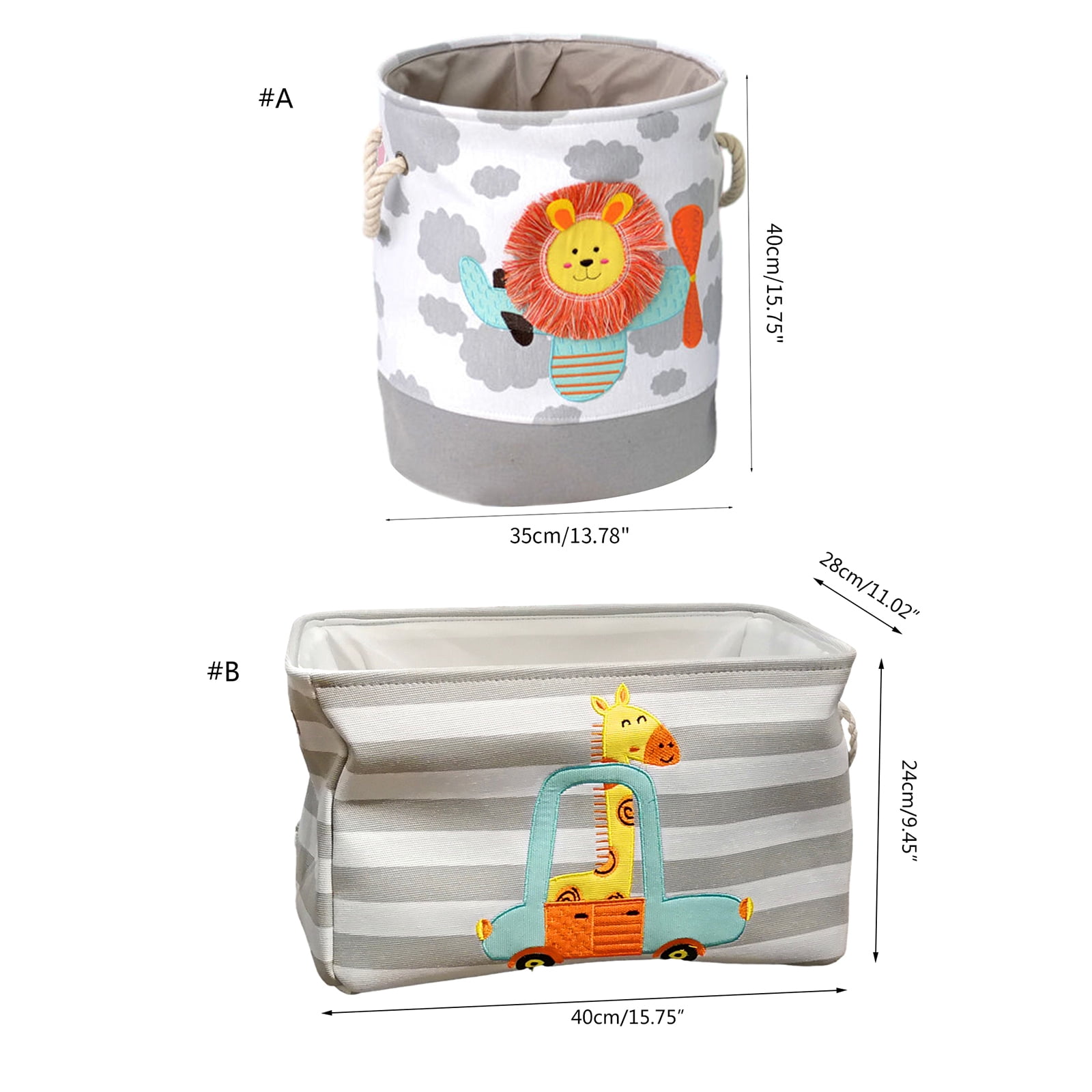 Baby Laundry Basket Cute Giraffe Foldable Toy Storage Bucket Picnic Dirty Clothes Basket Box Cartoon Animal Organizer