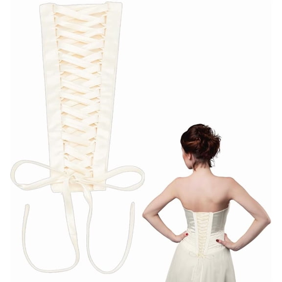 1set Wedding Dresses Corset Kit Corset Back Kit Women's Wedding Dress Zipper Replacement Adjustable Fit Satin Corset Beige
