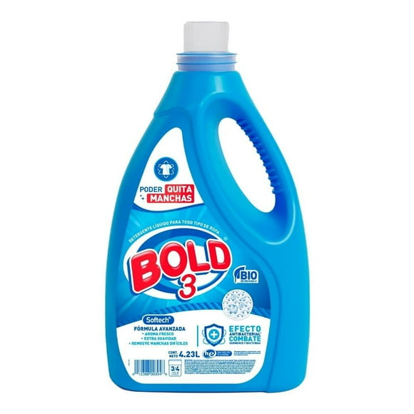 Detergente líquido Bold 3 quitamanchas para ropa 4.23 l