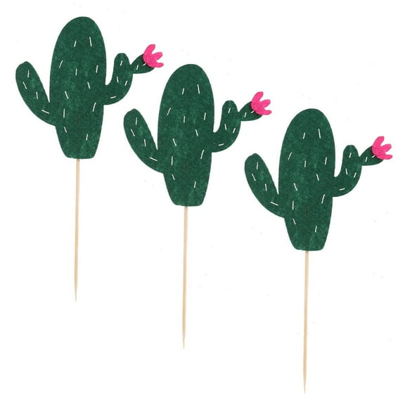 Worgeous 12pcs Cactus Cupcake Toppers Cake Picks Cake Decoraiton for Wedding Birthday Party