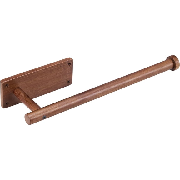 Wooden Paper Towel Holder for Kitchen,Adhesive Acacia Wood Holders Under Cabinet, Wall Mount Kitchen Storage Essentials,Suitable Kitchen,Bathroom