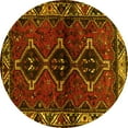 thumbnail image 1 of Ahgly Company Indoor Round Persian Yellow Traditional Area Rugs, 6' Round, 1 of 4