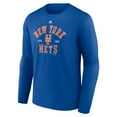 thumbnail image 2 of Men's Majestic Royal New York Mets High Praise Long Sleeve T-Shirt, 2 of 3
