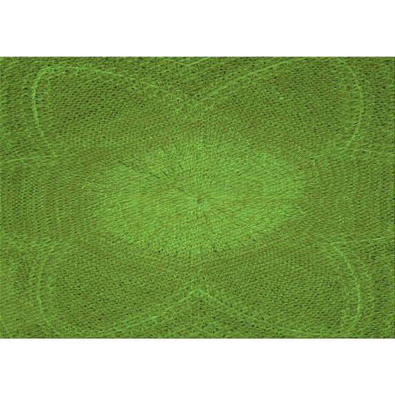 Ahgly Company Indoor Rectangle Patterned Seaweed Green Area Rugs, 7' x 10'