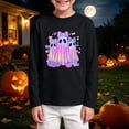 thumbnail image 2 of KPOPLK Halloween T-Shirt for Kids Funny Pattern Long Sleeve Ghost Graphic Tee Tops for Girls Boys(9-10 Years,Black), 2 of 5