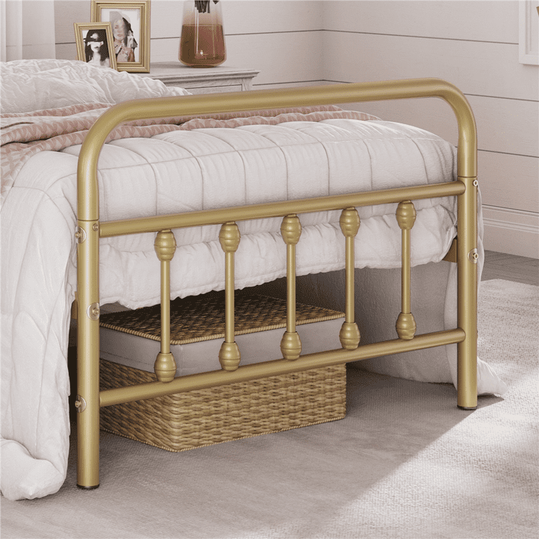 【DEVICE WORKS × ALDEBARAN】EDGEPAD GOLD紋章 Alden Design Twin Size Metal Platform Bed Frame with High
