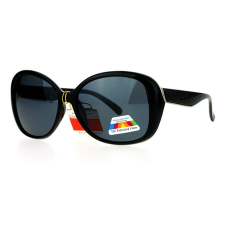 SA106 Antiglare Polarized Lens Oversize Butterfly Womens Sunglasses Black