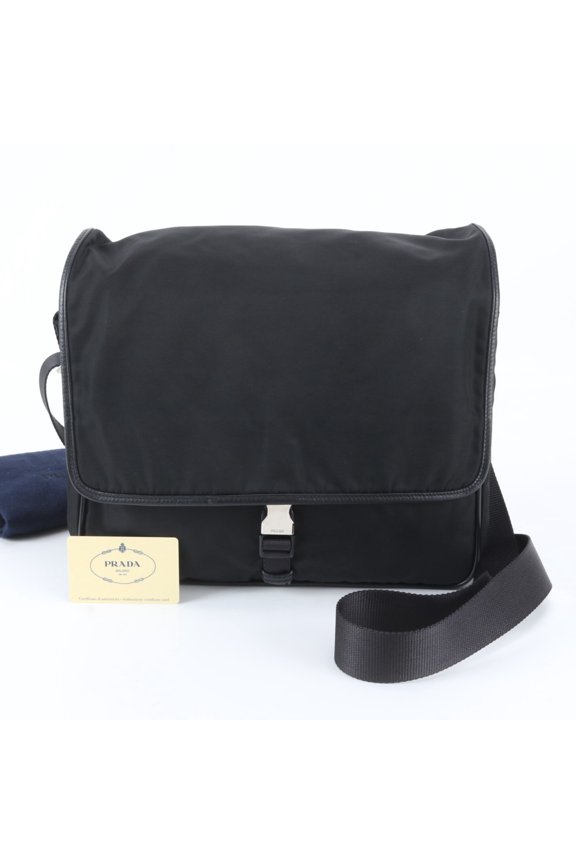 Pre-Owned Prada Tessuto Nylon V166 Shoulder Bag Messenger for Men (with Guarantee Card)
