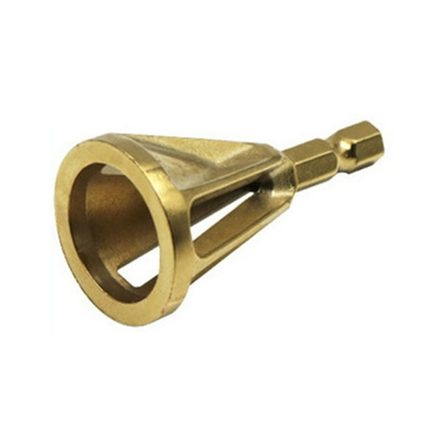 Scienceny Herramienta externa de desbarbado, carpintería metálica de acero inoxidable, taladro eléctrico, eliminación de rebabas, accesorio de biselado Artesanía hexagonal dorado Scienceny TO010092-05