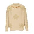 thumbnail image 1 of Timegard Hauts en Tricot pour Femmes Col Rond Manches Longues Chandail Fleuri Automne Hiver Mignon Chaud Confortable, 1 of 7