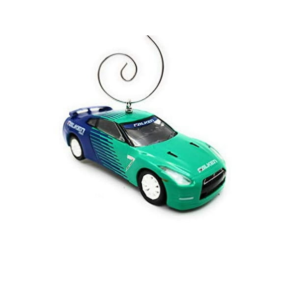 2015 Nissan GT-R Race Car Custom Christmas Ornament 1:64 Diecast Green Blue