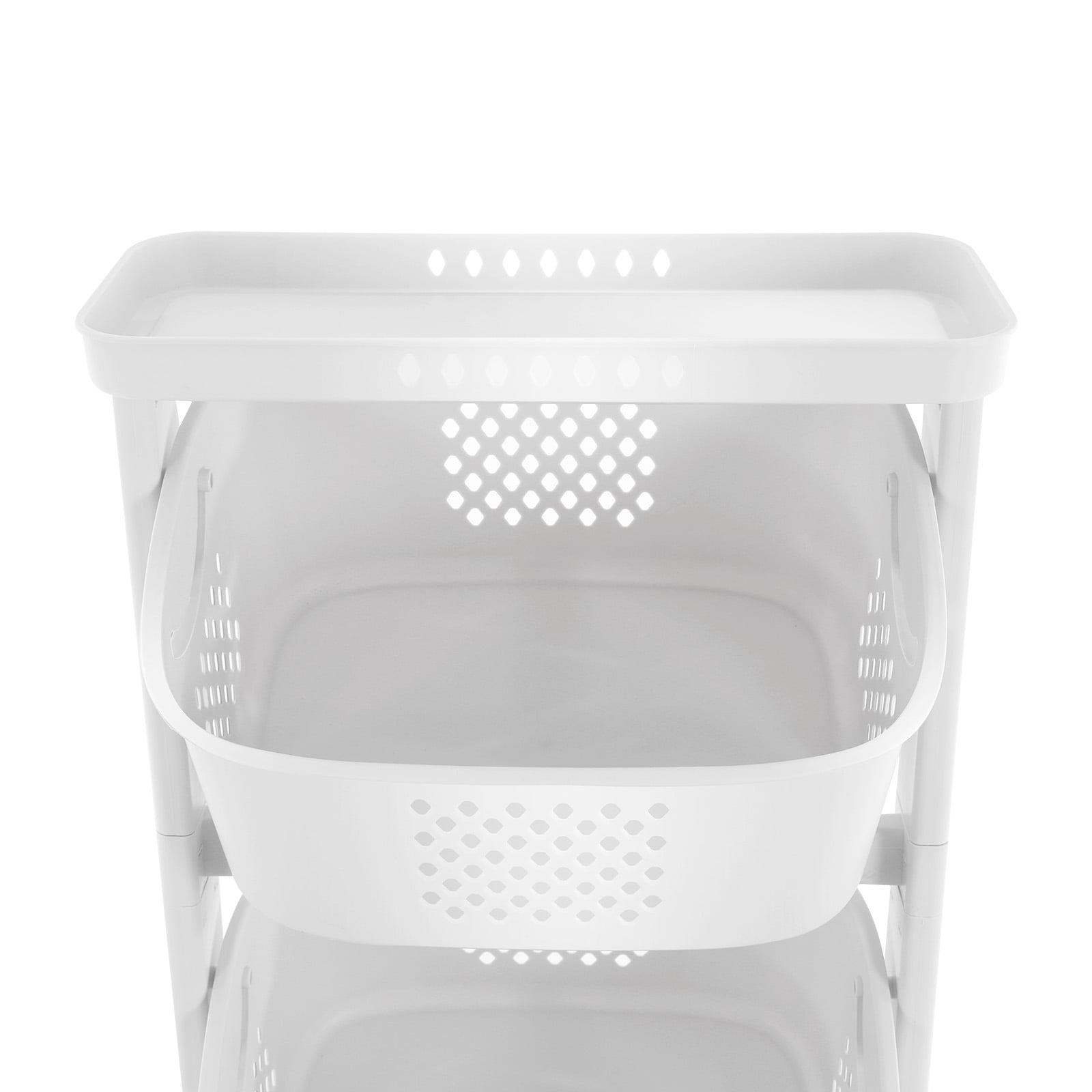 3 Tiers Laundry Basket with Wheels, Laundry Sorter Hamper, Rolling Organizer Shelf Cart for Dirty Clothes