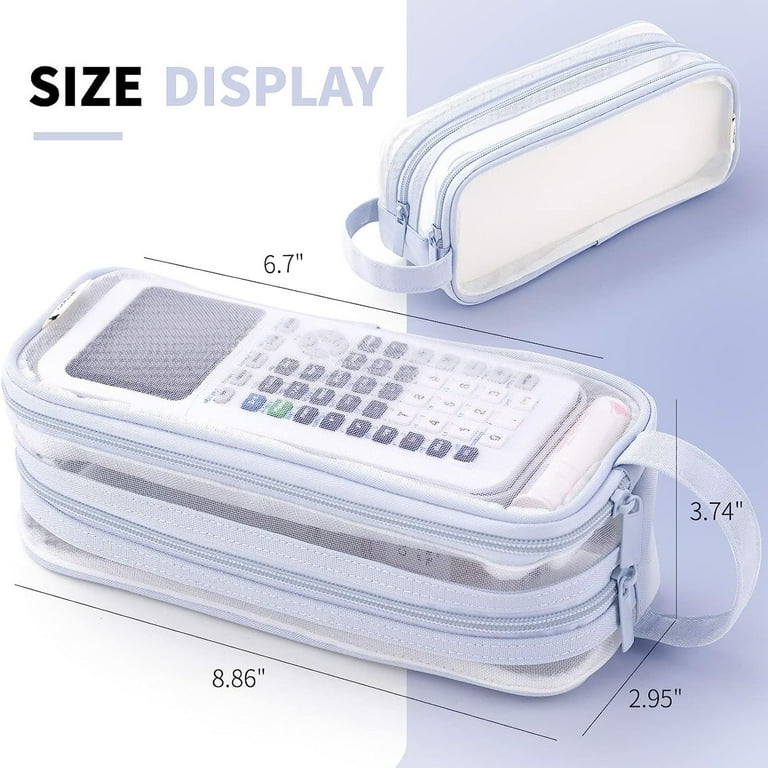 Ovzne Pencil Bags with Zipper, Clear Pencil Box for Kids, Pencil Case Large  Capacity Pencil Pouch Handheld Pen Bag for Office School Girl Boy Men