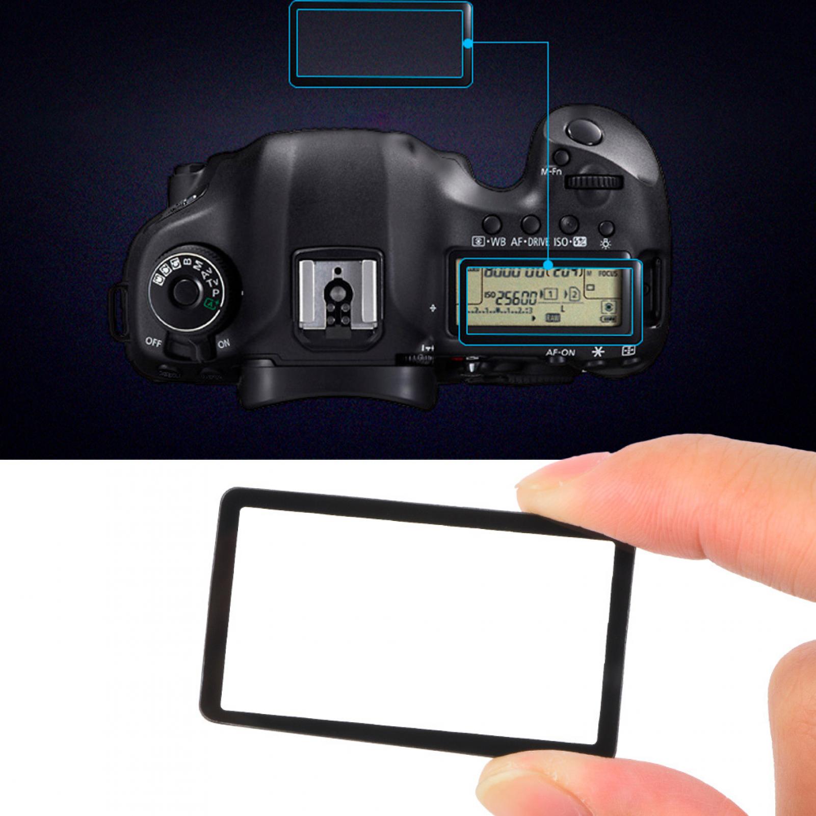 Top LCD Display Window Glass Cover (Acrylic) With Adhesive Tape For Nikon D500 Repair
