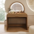 thumbnail image 2 of 39-Inch Touch Screen LED Makeup Vanity with 3-Light System & Removable Mirror Desk Conversion, Rubber Wood & Tempered Glass Dressing Table for Bedroom or Home Office, Espresso Finish, 2 of 7