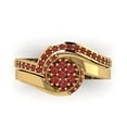 thumbnail image 2 of 0.45 ct Brilliant Round Cut Natural Garnet 14K Yellow Gold Solitaire with Accents Engagement Bridal Wedding Ring Band Set size 4, 2 of 7