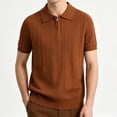 thumbnail image 4 of VgaVtl Polo Shirts for Men Summer Short Sleeve Knit Shirts for Men Solid Casual Breathable Collared Zipper, 4 of 5