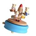 thumbnail image 3 of CHUANK 1PC Rotary Musical Box Cartoon Pig Toy Wood Music Box Pig Melody Box Festival Gift for -blue, 3 of 8
