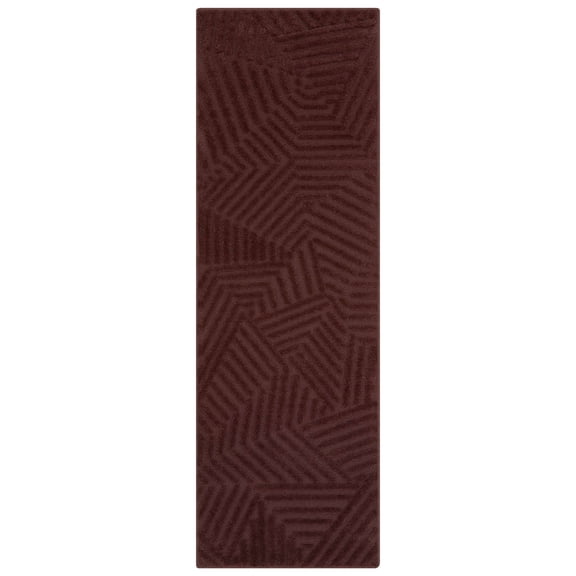Maples Rugs Sansa Modern Geometric Indoor Washable Runner Rug, 2' x 6', Burgundy