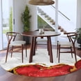 thumbnail image 4 of Red Gold Marble 8' Round Area Rug, Modern Abstract Marble Crack Texture Washable Non-Slip Large Circle Rugs for Living Room Bedroom, Soft Low Pile Rug Carpet for Dining Room Kitchen Farmhouse, 4 of 9
