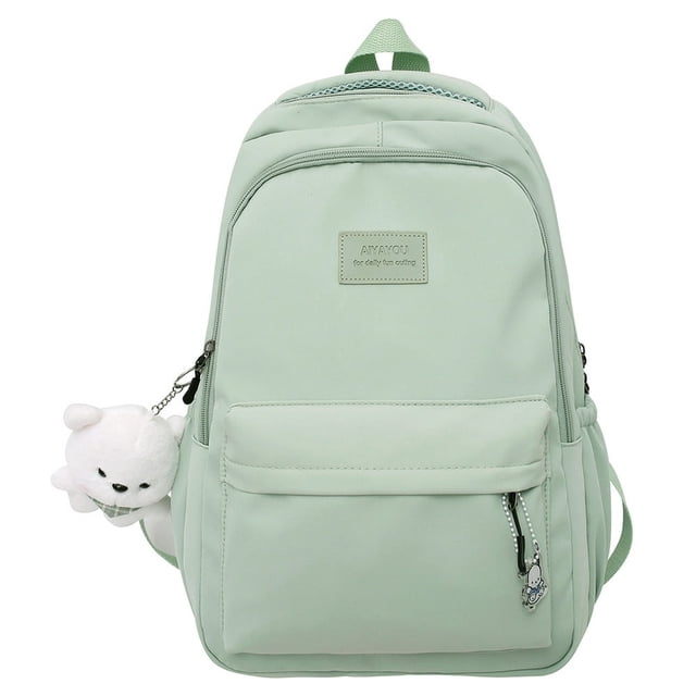 Casual Book Bags Large Capacity Woman Backpack Simple for Outdoor Sport (Black)