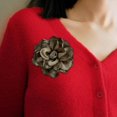 thumbnail image 6 of Segolike 10cm Floral Brooch Pin Large Brooches Creative Lapel Pins Hairpin for Banquet Wedding Bridesmaid Valentines Day Deep Beige, 6 of 8