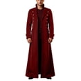 thumbnail image 5 of Hulanddfd Mens Coat Long Trench Coat, Stand Collar Zip Up Outerwear with Pockets, Casual Winter Top, 5 of 6