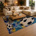 thumbnail image 3 of Gelasgo Soccer Ball Abstract Velvet Area Rug, Sports Pattern Rectangle Floor Carpet, Soft Plush Non Slip Rug for Kids Room Bedroom Decor 47.2"×31.5", 3 of 5