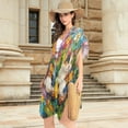 thumbnail image 4 of BZSMCE Women Creatively Garden Serenity Print Beach Cover-ups Size:S-2XL, 4 of 7