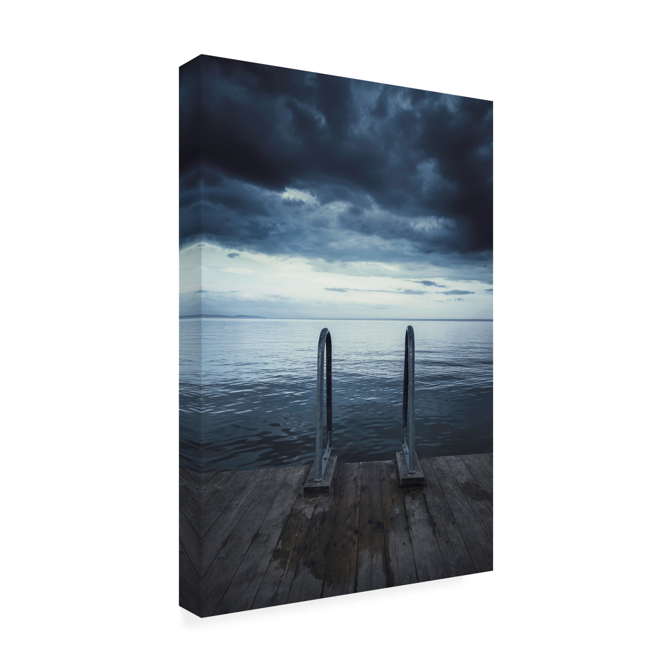 Canvas Wall Art - Christian Lindsten 'Moody Jetty' Wall Art for Living Room, Bedroom, or Office D?cor by Trademark Fine Art - 22 x 32 Inches