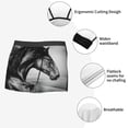 thumbnail image 5 of Kdxio Men's Boxer Briefs with Running Horse Black And White Print - Comfortable and Breathable Underwear for Everyday Wear, 5 of 7